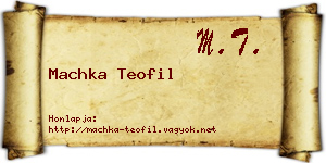 Machka Teofil névjegykártya